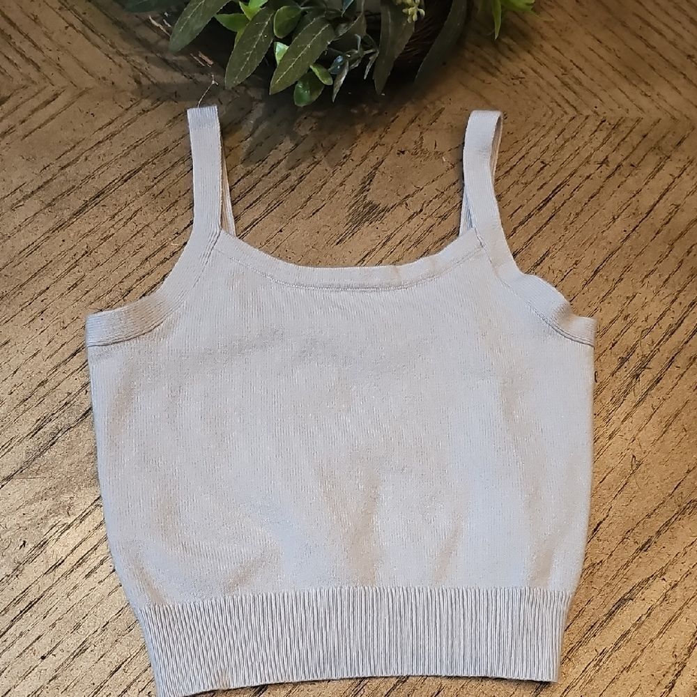 Market & Spruce Soft Gray Knit Tank Top Size S 6/7 NWOT